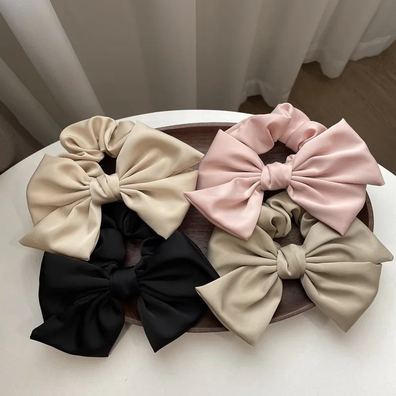 Vintage Satin Bow Colonic High Hair Rope Hair Accessories Women