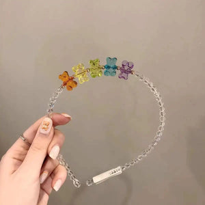 Korea Dongdaemun Rainbow Love Head Band Beaded Hair Card