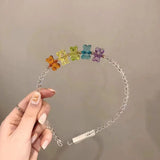 Korea Dongdaemun Rainbow Love Head Band Beaded Hair Card