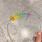 Korea Dongdaemun Rainbow Love Head Band Beaded Hair Card
