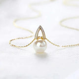 South Korea Light Geometric Pearl Falling Chain Necklace