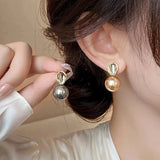 Korean Light Pearl Stud Earrings for Women, Birthday Party Gift