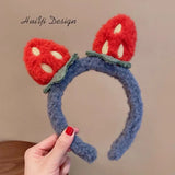 Korean Strawberry Edition Knot Flash Cloth Art Twist Knot Bow Hair Hoop