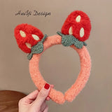 Korean Strawberry Edition Knot Flash Cloth Art Twist Knot Bow Hair Hoop