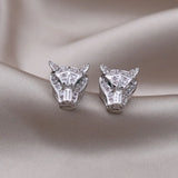 Korean Leopard Earrings 14K Plated Zircon Set Women's Prom Accessories