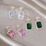 Korean Leopard Earrings 14K Plated Zircon Set Women's Prom Accessories