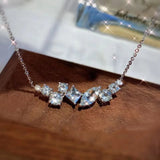 Korean Zircon Necklace 925 Silver Jewelry