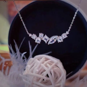 Korean Zircon Necklace 925 Silver Jewelry