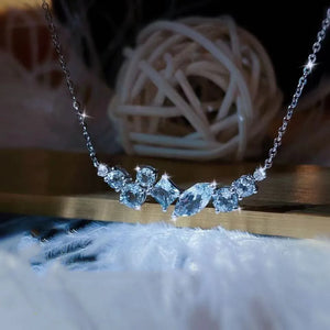 Korean Zircon Necklace 925 Silver Jewelry