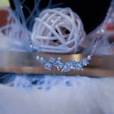 Korean Zircon Necklace 925 Silver Jewelry