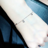 South Korea Silver Bracelet Love Letter Chain Zircon