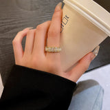 Korean Creative Pearl Ring Women's Light Zircon Index Ring