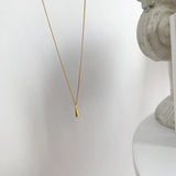 South Korea S925 Sterling Silver Mini Water Drop Necklace Women
