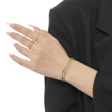 S. Korea S925 Sterling Silver Bracelet Women's Pleated Line Thin