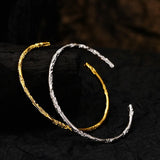 S. Korea S925 Sterling Silver Bracelet Women's Pleated Line Thin