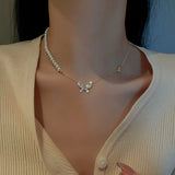 South Korea Pearl Geometric Necklace for Women