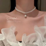 South Korea Pearl Geometric Necklace for Women