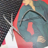 Korean Zircon Net Red Hairpin - Cross Diamond Side Clip