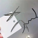 Korean Zircon Net Red Hairpin - Cross Diamond Side Clip