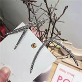 Korean Zircon Net Red Hairpin - Cross Diamond Side Clip
