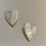 Korean Style Heart Earrings for Women, Irregular Design, Sweet and Elegant