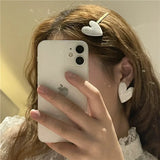 Korean Style Heart Earrings for Women, Irregular Design, Sweet and Elegant