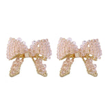 Korea Sweet Glass Crystal Butterfly Earrings DIY Jewelry Material