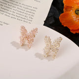 Korea Sweet Glass Crystal Butterfly Earrings DIY Jewelry Material