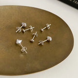Korean Cold Ear Irregular Stone Earrings 925 Sterling Silver