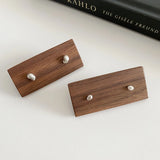 Korean Cold Ear Irregular Stone Earrings 925 Sterling Silver