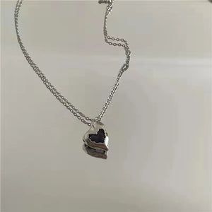 South Korea Irregular Love Set Diamond Pendant Necklace
