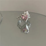 South Korea Irregular Love Set Diamond Pendant Necklace