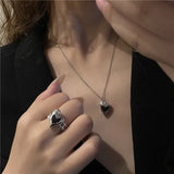 South Korea Irregular Love Set Diamond Pendant Necklace