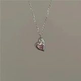 South Korea Irregular Love Set Diamond Pendant Necklace