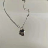 South Korea Irregular Love Set Diamond Pendant Necklace