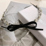 South Korea Net Red Crystal Diamond Head Hoop Thin Edge