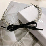 South Korea Net Red Crystal Diamond Head Hoop Thin Edge