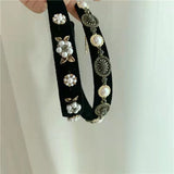 French Baroque Retro Rhinestone Velvet Hair Band