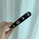 French Baroque Retro Rhinestone Velvet Hair Band
