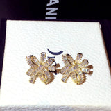 Korean Silver Needle Zircon Bowknot Earrings Set