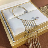 Korean Long Tassel Ear Bone Clip for Women's Prom Party