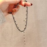Temperament Rhinestone Collar Necklace Double Layered Necklace