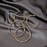 New 14K Plated Metal Large Round Earrings for Women