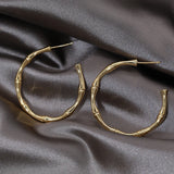 New 14K Plated Metal Large Round Earrings for Women