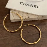 New 14K Plated Metal Large Round Earrings for Women