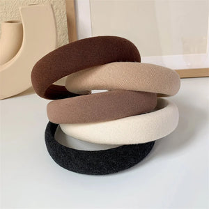 Solid Khaki Sponge Headband Women Hair Accessories