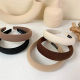 Solid Khaki Sponge Headband Women Hair Accessories