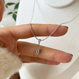 S925 Silver Water Drop Chain Necklace for Girls
