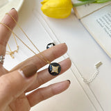 S925 Silver Glaze Star Zircon Necklace