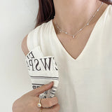 S925 Silver Point Star Diamond Collar Necklace for Girls